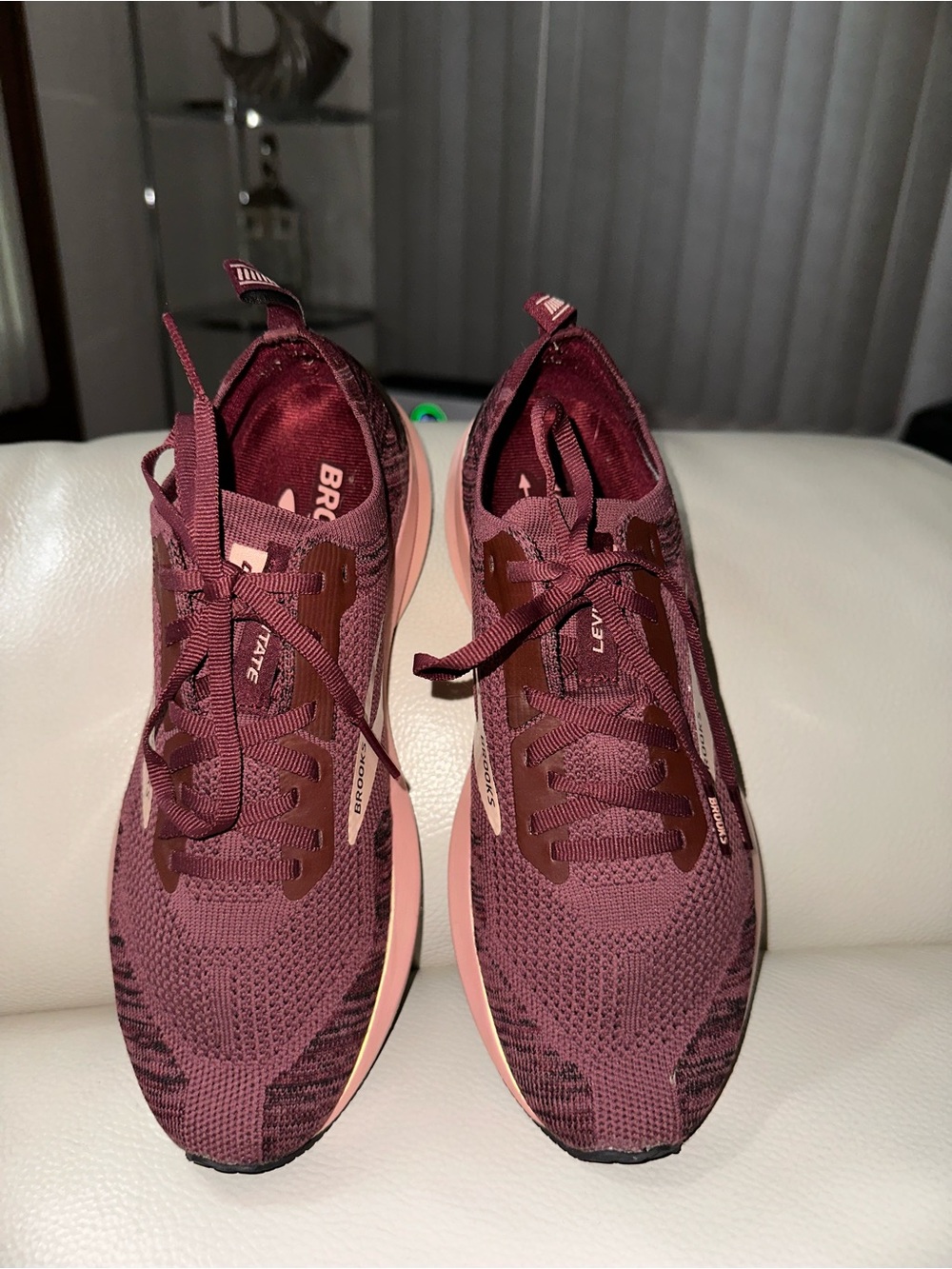 Brooks Womens Maroon and Pink Running Sneakers - Picture 4 of 13